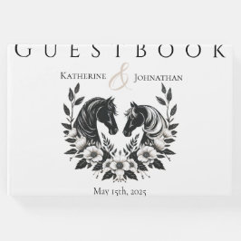 Hochzeitspferde und Blume Gästebuch