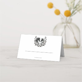 Hochzeitspferde und Blume Platzkarte