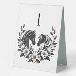 Hochzeitspferde und Blume Tischaufsteller
