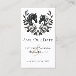 Hochzeitspferde und Blume Visitenkarte