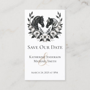 Hochzeitspferde und Blume Visitenkarte