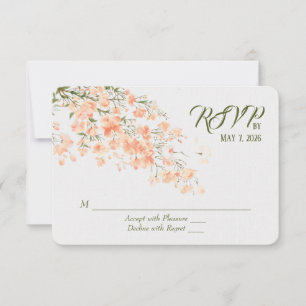 Hochzeitspfirsichblüten-UAWG RSVP Karte