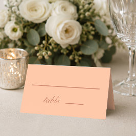 Hochzeitspfirsichbraun einfaches Skript Moderne Fa Platzkarte
