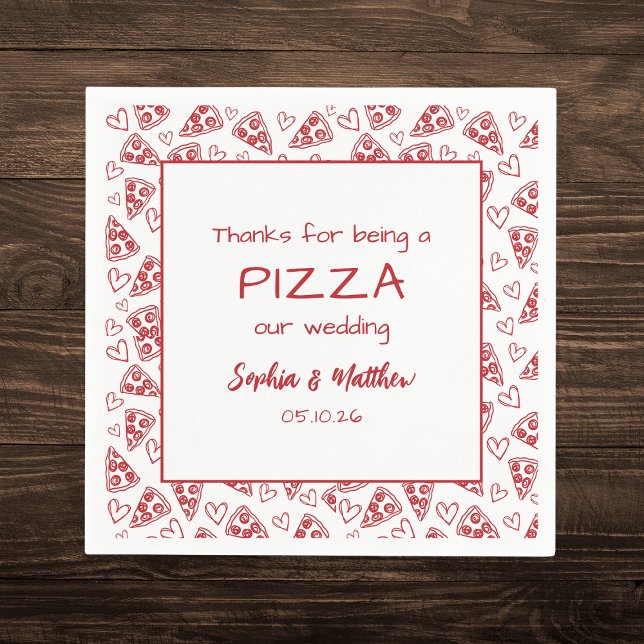 Hochzeitspizza nach dem Party Rot Italienische Han Serviette (Von Creator hochgeladen)