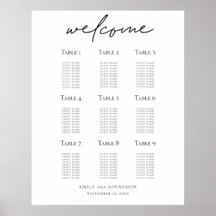 Hochzeitsplan Begrüßungsskript druckbar Poster
