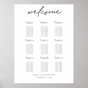 Hochzeitsplan Begrüßungsskript druckbar Poster
