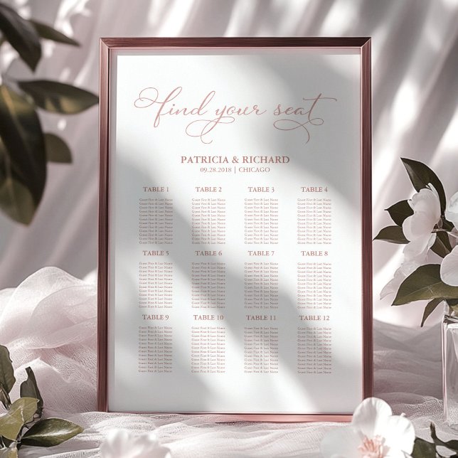 Hochzeitsplanboard Elegant 12 Tische Poster (Von Creator hochgeladen)