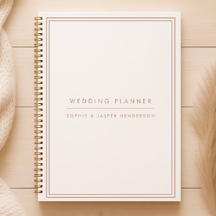 Hochzeitspläne Elegante Imitate Rose Gold und Weiß Planer