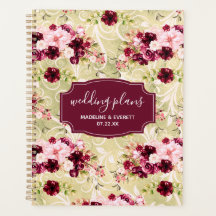 Hochzeitspläne für Burgund Grün & Blush Pink Flora