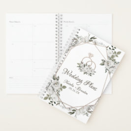 Hochzeitspläne für geometrische Cherish White Flor Planer
