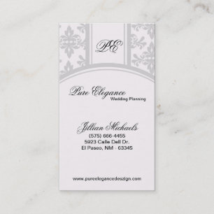 Hochzeitsplaner Damask Filigree Business Card Visitenkarte