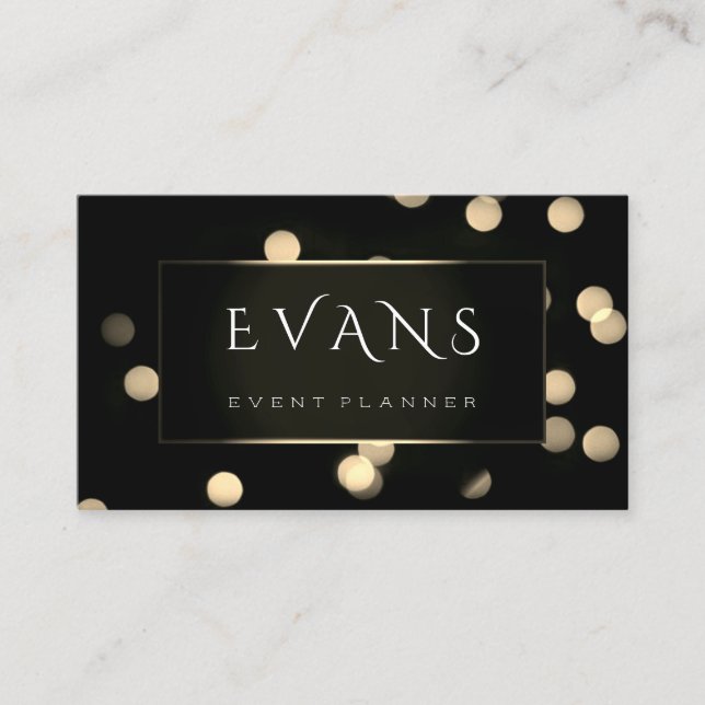 Hochzeitsplaner Dots Golden Lights Gerahmt Terminkarte (Vorderseite)