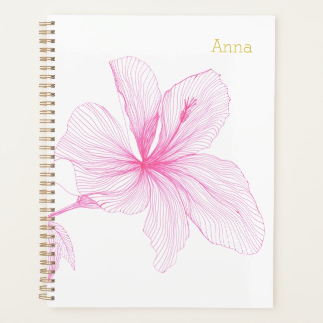 Hochzeitsplaner, elegant, rosa, blumenreich, Vinta Planer (Vorderseite)