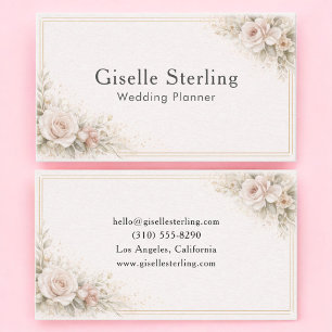 Hochzeitsplaner Floral Neutral Professional Visitenkarte