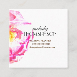 Hochzeitsplaner, Foto-Blumenkarten Quadratische Visitenkarte