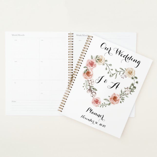 Hochzeitsplaner für Rosa Elfenbein-Rose Planer (Anzeige)