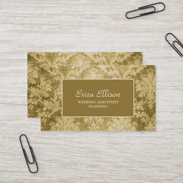 Hochzeitsplaner für Vintage Golddampfer Visitenkarte (Vorderseite/Rückseite Beispiel)