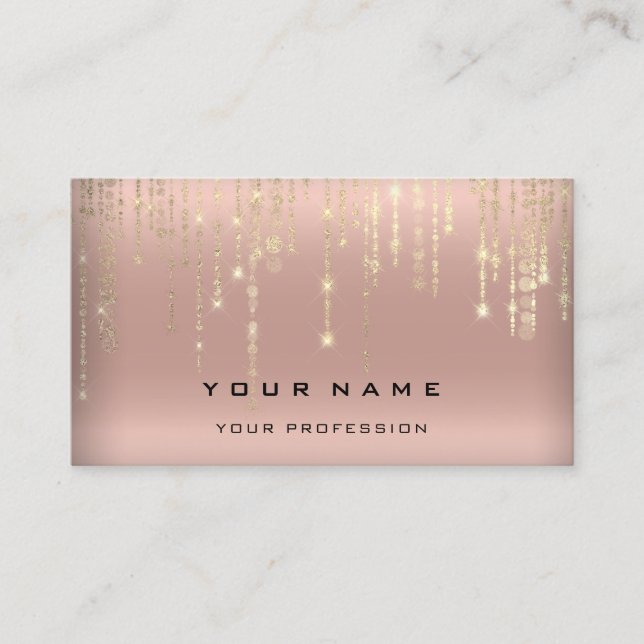 Hochzeitsplaner Gray Rose Gold Streicher Visitenkarte (Vorderseite)