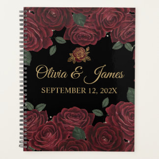 Hochzeitsplaner Hardcover Gold-Spirale Burgunderro Planer