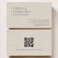 Hochzeitsplaner Luxus-Neutraler Leinen-QR-Code