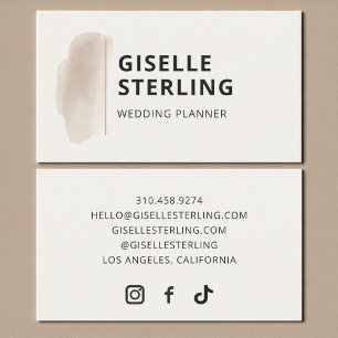 Hochzeitsplaner Neutral Beige Wasserfarbe Visitenkarte