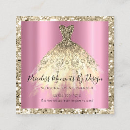Hochzeitsplaner Orchid Gold Glitzer Dress Terminkarte