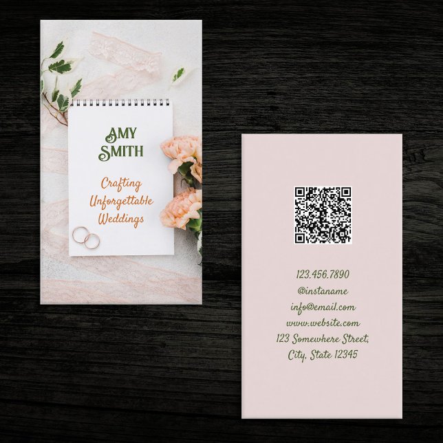Hochzeitsplaner QR Business Card Visitenkarte (Wedding Planner QR Business Cards)
