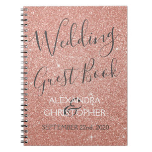 Hochzeitsplaner Rosa - Rose Gold Sparkle Glitzer Notizblock