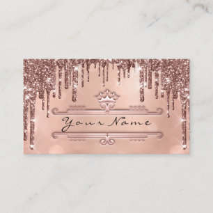 Hochzeitsplaner Rose Glitzer Tropfen Kronen Visitenkarte