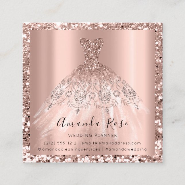 Hochzeitsplaner Rose Rosa Foto Logo VIP Terminkarte (Vorderseite)