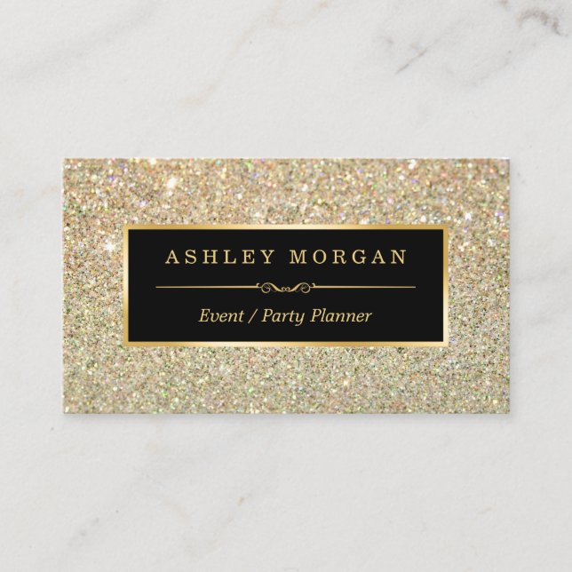 Hochzeitsplaner - Sassy Beauty Gold Glitzer Visitenkarte (Vorderseite)