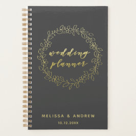 Hochzeitsplaner - Typografie mit Grau- und Goldsch Planer