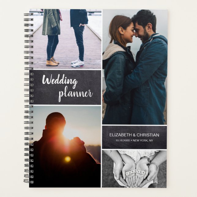 Hochzeitsplaner Verlobung Foto Collage Planer (Vorderseite)