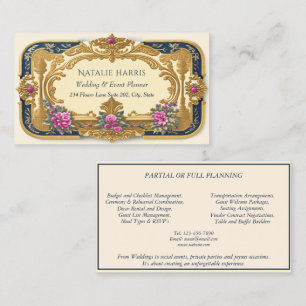 Hochzeitsplaner Viktorianisch rosa Rosen Gold Visitenkarte