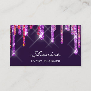 Hochzeitsplaner Violet Tropfen Lila rosa Visitenkarte