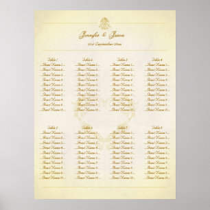 Hochzeitsplankarte Vintages Pergamentpapier Poster