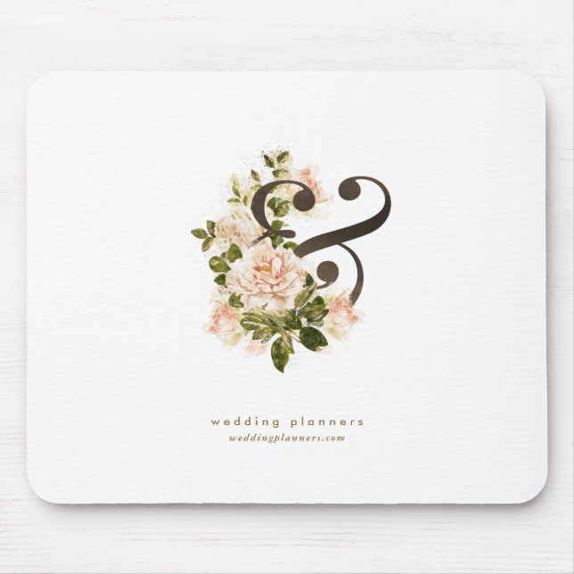 Hochzeitsplanung Romantische Rose Ampersand Mousepad (Vorne)