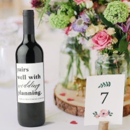 Hochzeitsplanungs-Individuelle Name-Verlobung Weinetikett
