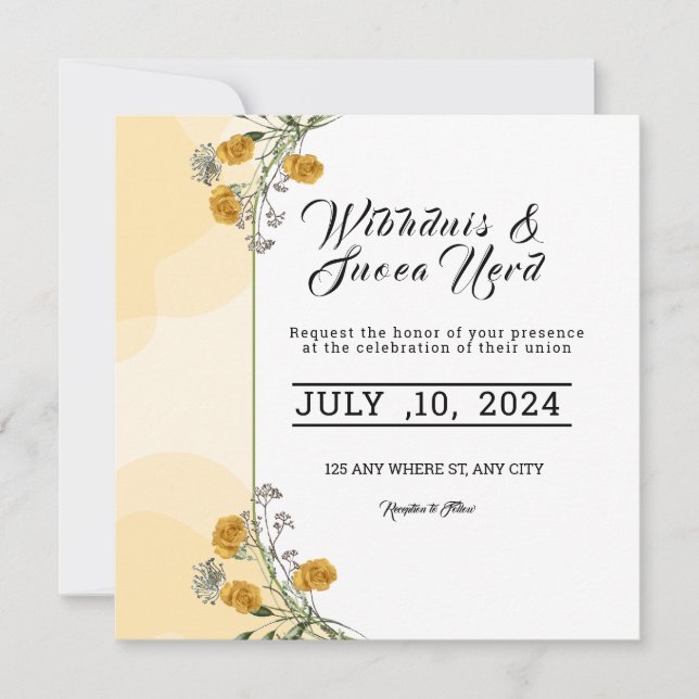 Hochzeitsplatz laden rettend Dattelkartendesign fl Einladung (Vorderseite)