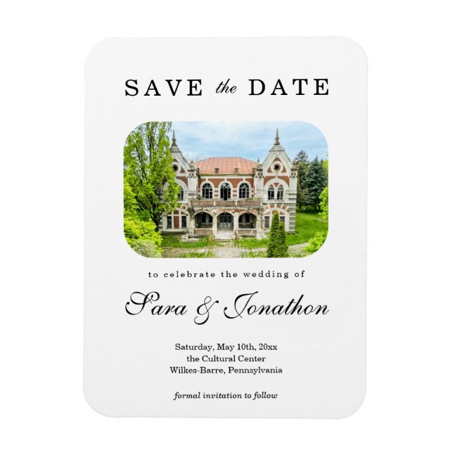 Hochzeitsplatz Save the Date Magnet (Vertikal)