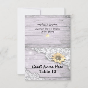 Hochzeitsplatz Tischnummer Spitzen Sonnenblumen Ho