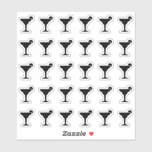 Hochzeitsplatzkarte Bar Menu Cocktailgetränkewahl Aufkleber
