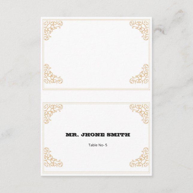 Hochzeitsplatzkarten-Vorlage (Vorderseite)