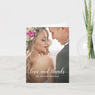 Hochzeitsportrait Personalisiertes Foto Vielen Dan Dankeskarte