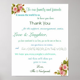 Hochzeitsposter, vielen Dank, dass Sie unterschrei Poster