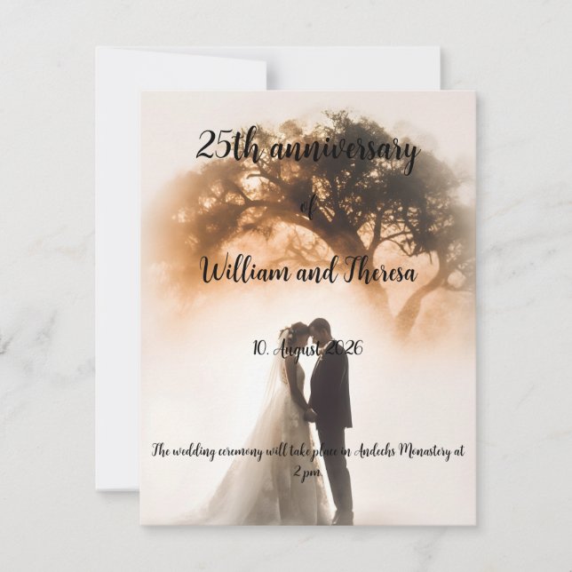 Hochzeitspostkarte Einladung (Vorderseite)