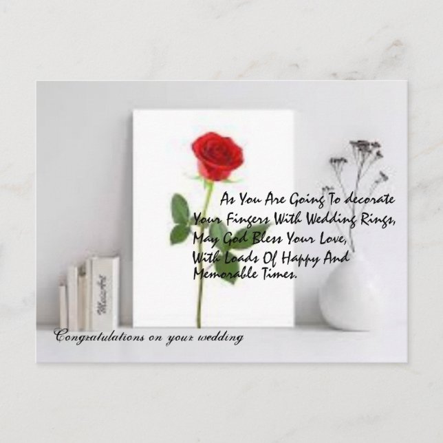 Hochzeitspostkarte Postkarte (Vorderseite)