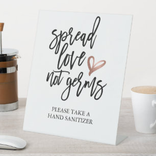 Hochzeitspread-Liebe nicht Germs Sanitizer Sockelschild