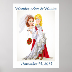 Hochzeitsprinz Charming und Prinzessin Poster