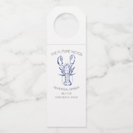 Hochzeitsprobe-Dinner-Aufkleber für Küstenhummer Flaschenanhänger